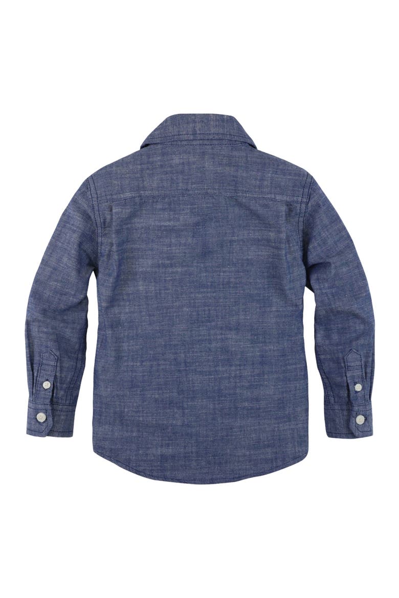 Organic Long Sleeve Chambray Button Down Shirt, Alternate, color, Blue Chambray