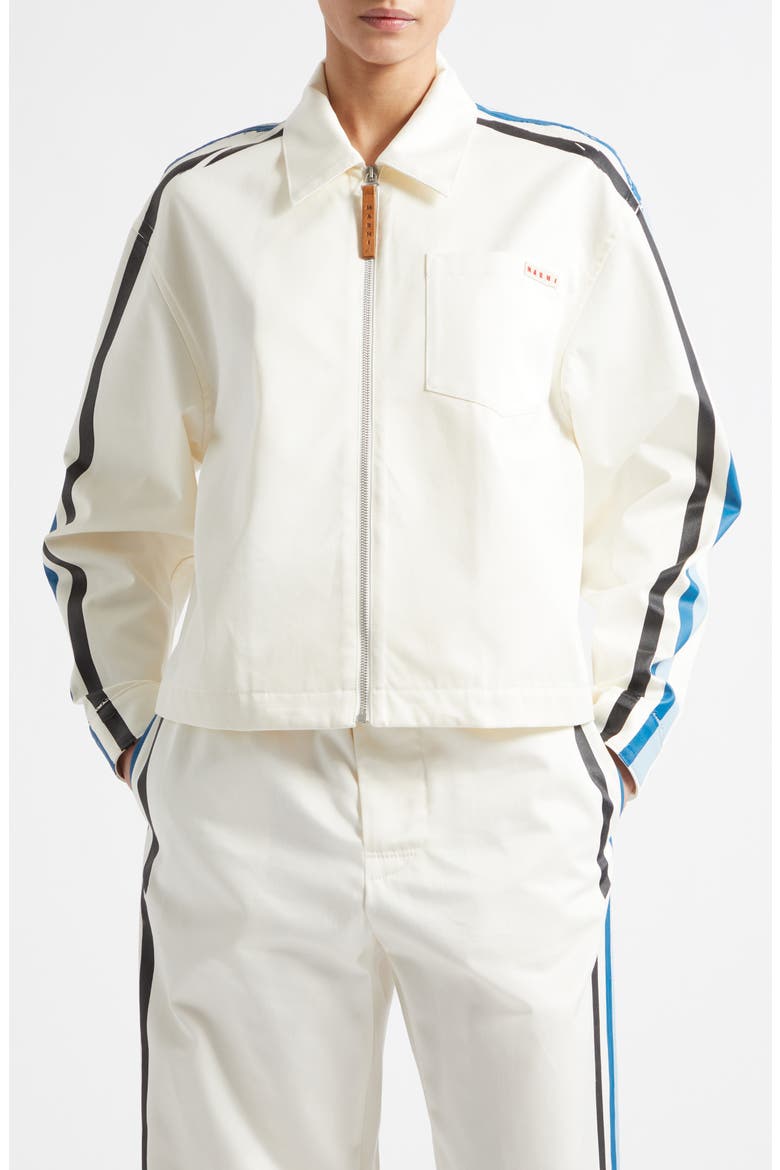 Water Repellent Cotton Gabardine Shirt Jacket, Main, color, 00W01 LILY WHITE
