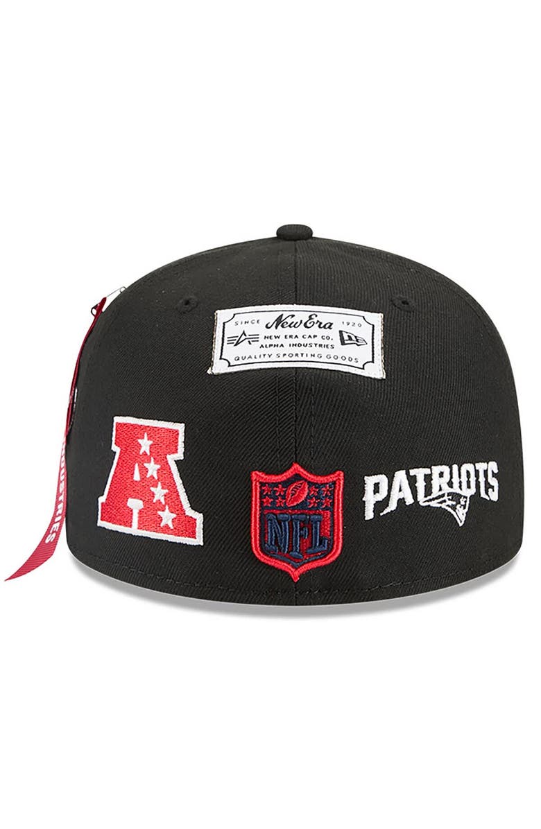 New Era x Alpha Industries Men's New Era x Alpha Industries Black New England Patriots 59FIFTY Fitted Hat, Alternate, color,