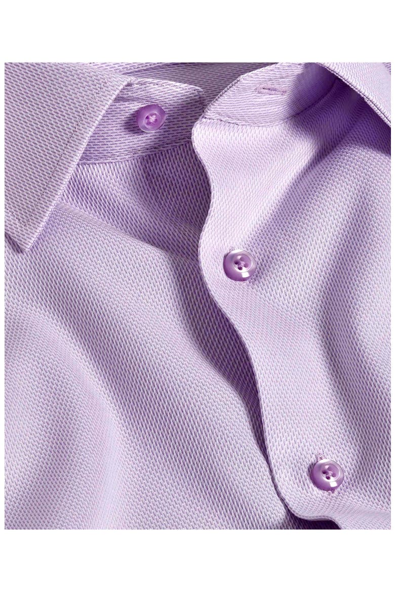 Trim Fit Micro Dobby Cotton Dress Shirt, Alternate, color, WHITE/ LILAC
