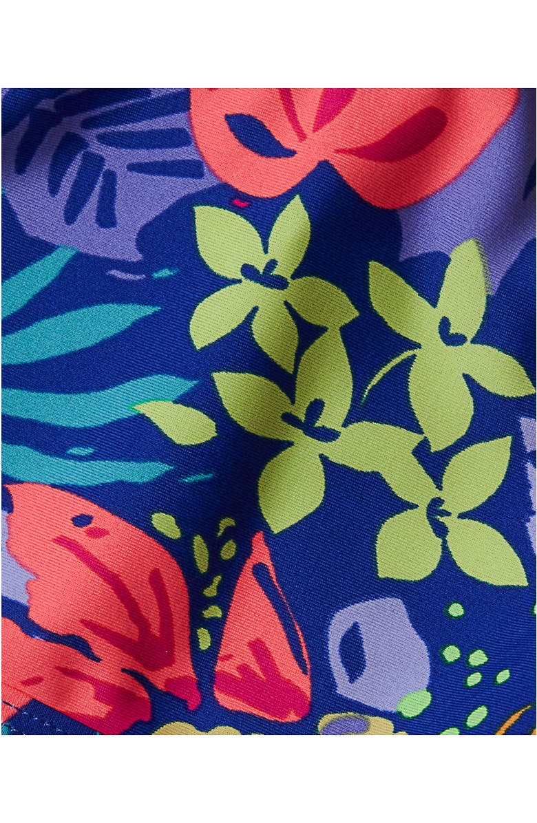 Lands' End Girls Chlorine Resistant Criss Cross Bikini Top, Alternate, color, Tropical Floral/Dazzling Blue