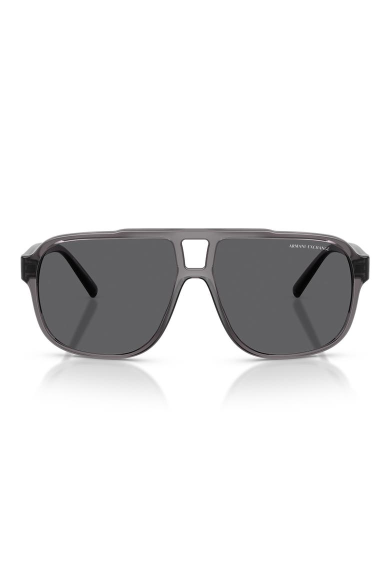 61mm Polarized Pilot Sunglasses, Main, color, SHINY GREY / POLAR GREY