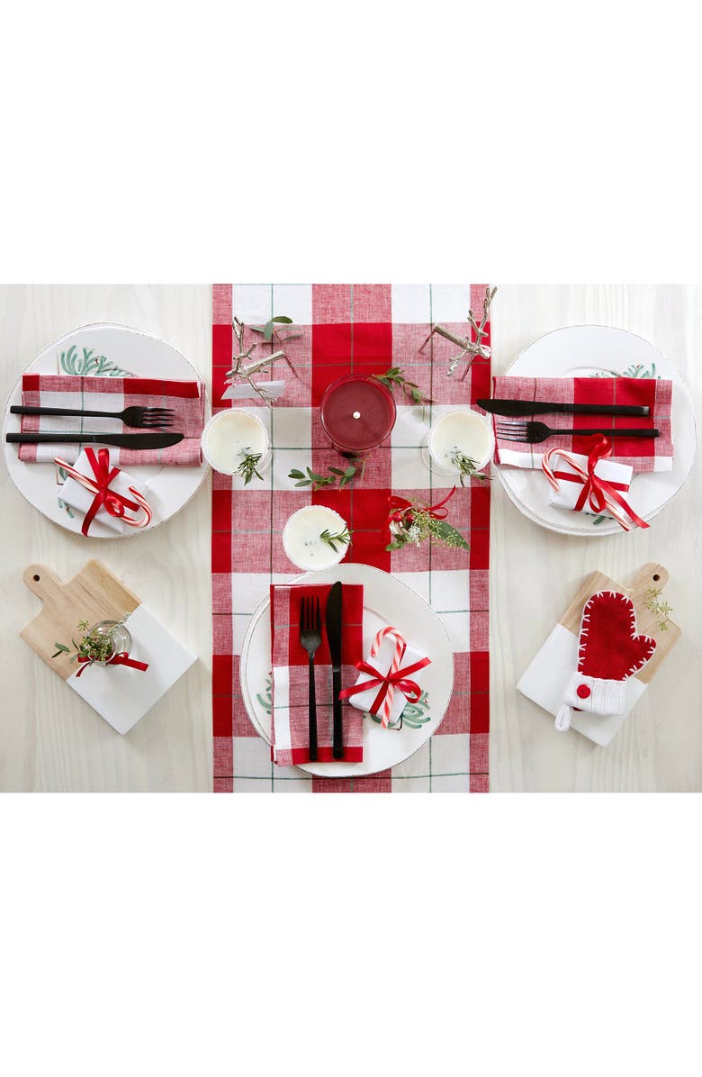 Solino Home Linen Table Runner for Dining Table, Holiday and Everyday Table Decor - Very Merry Plaid, Alternate, color, Very Merry