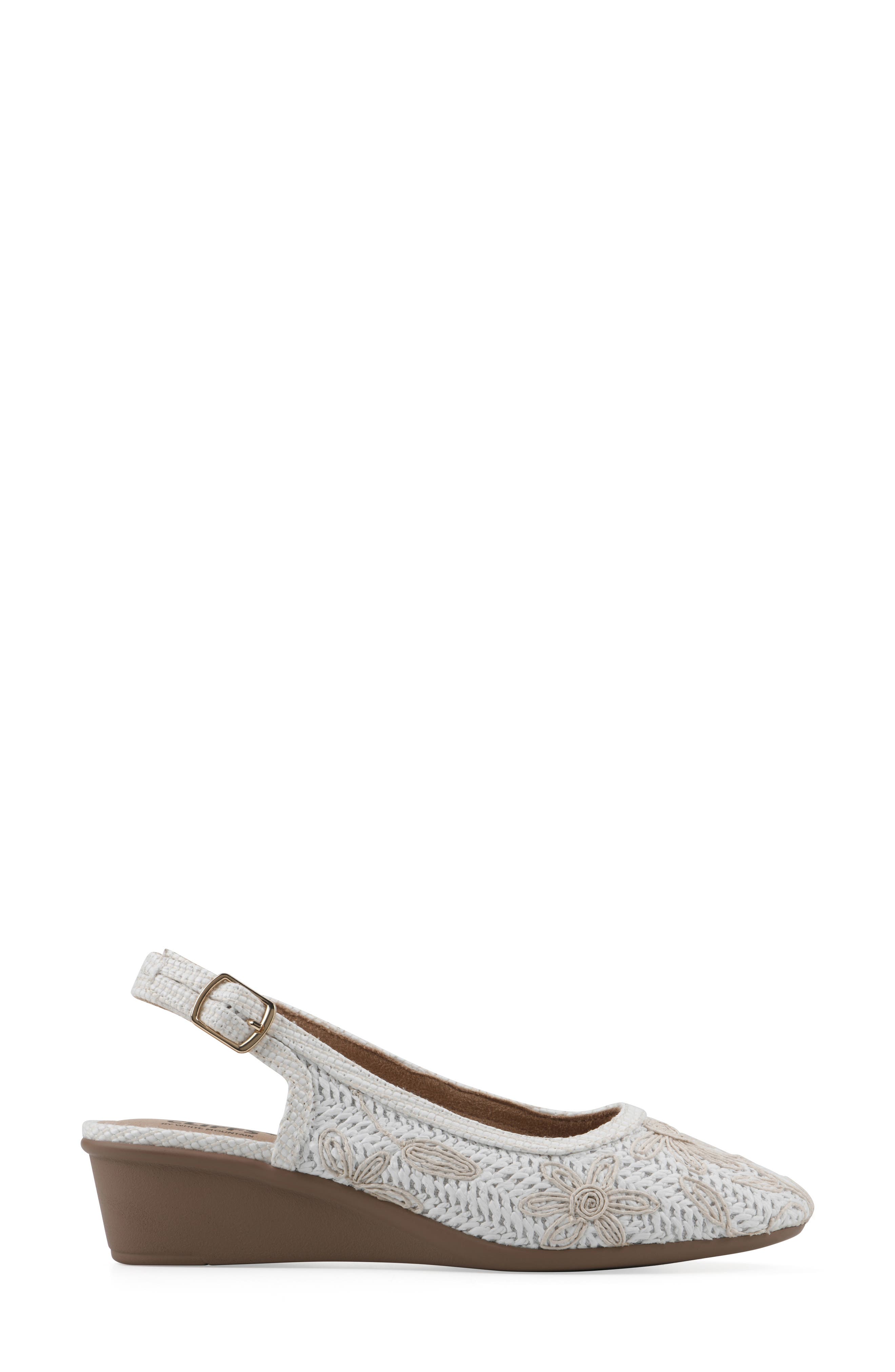 Borris Slingback Wedge, Alternate, color, WHITE/ FABRIC