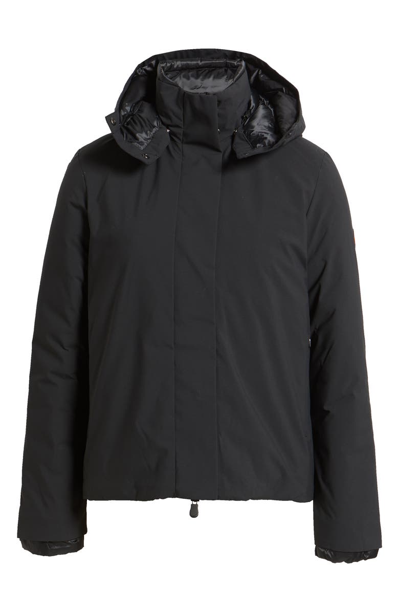 Save The Duck Elaine Waterproof Hooded Jacket, Alternate, color, Black