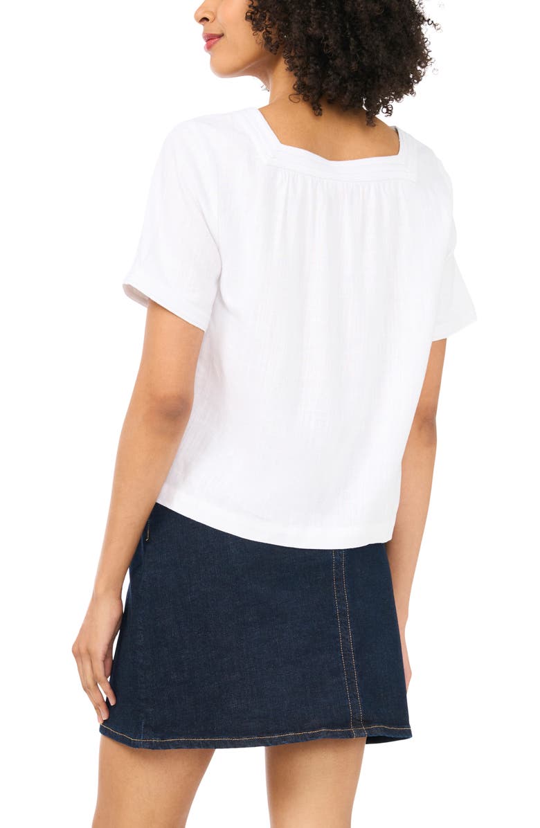 Vince Camuto Square Neck Top, Alternate, color, Ultra White