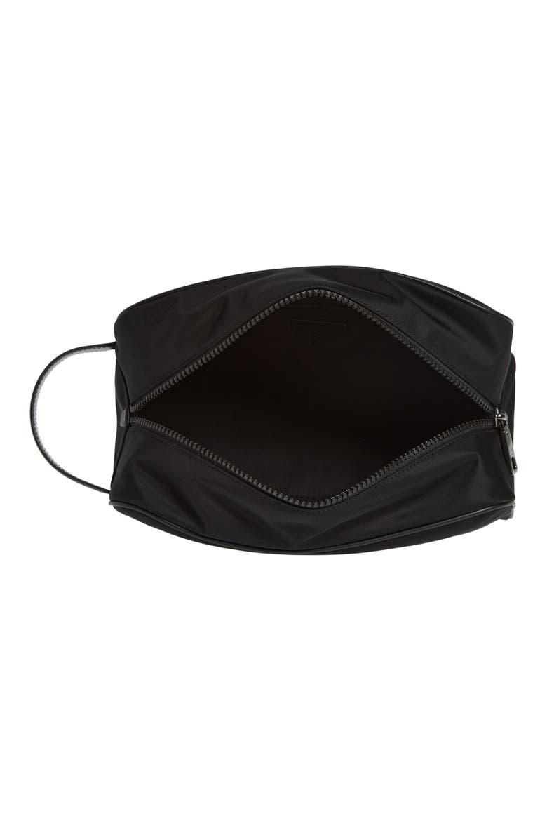 Rubberized Logo Nylon Blend Toiletry Bag, Alternate, color, BLACK/ BLACK