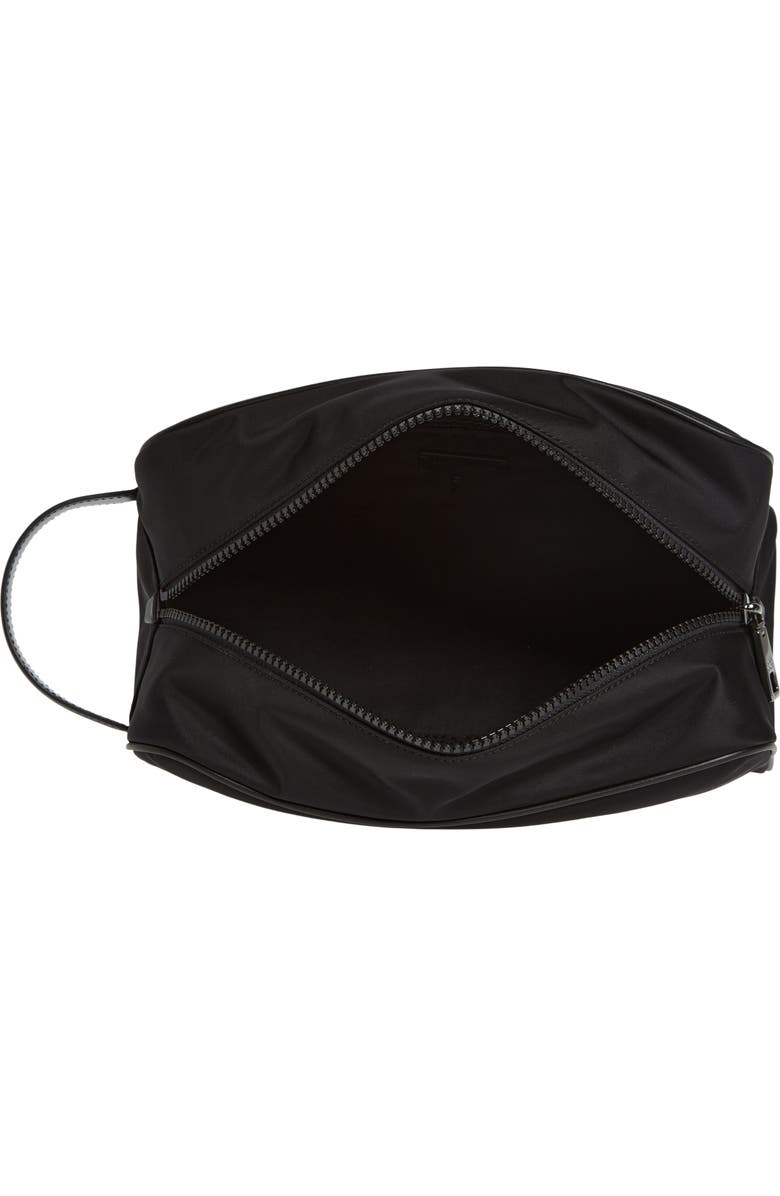 Dolce&Gabbana Rubberized Logo Nylon Blend Toiletry Bag, Alternate, color, Black/ Black