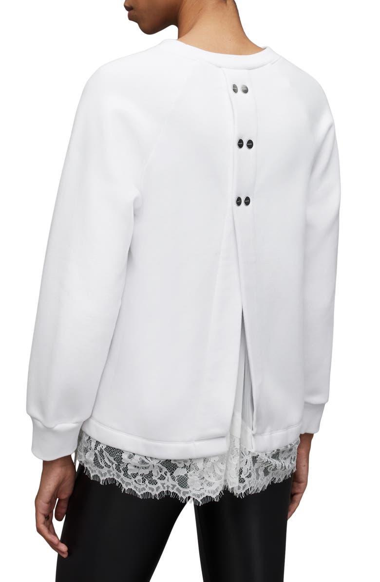 AllSaints Lee Lace Trim Sweatshirt, Alternate, color, 