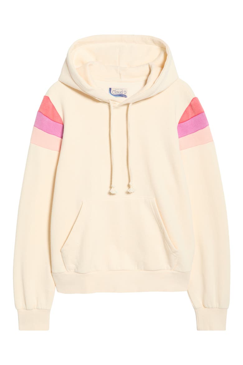 Colorblock Cloud 9 Fleece Hoodie, Alternate, color, ANTIQUE WHITE
