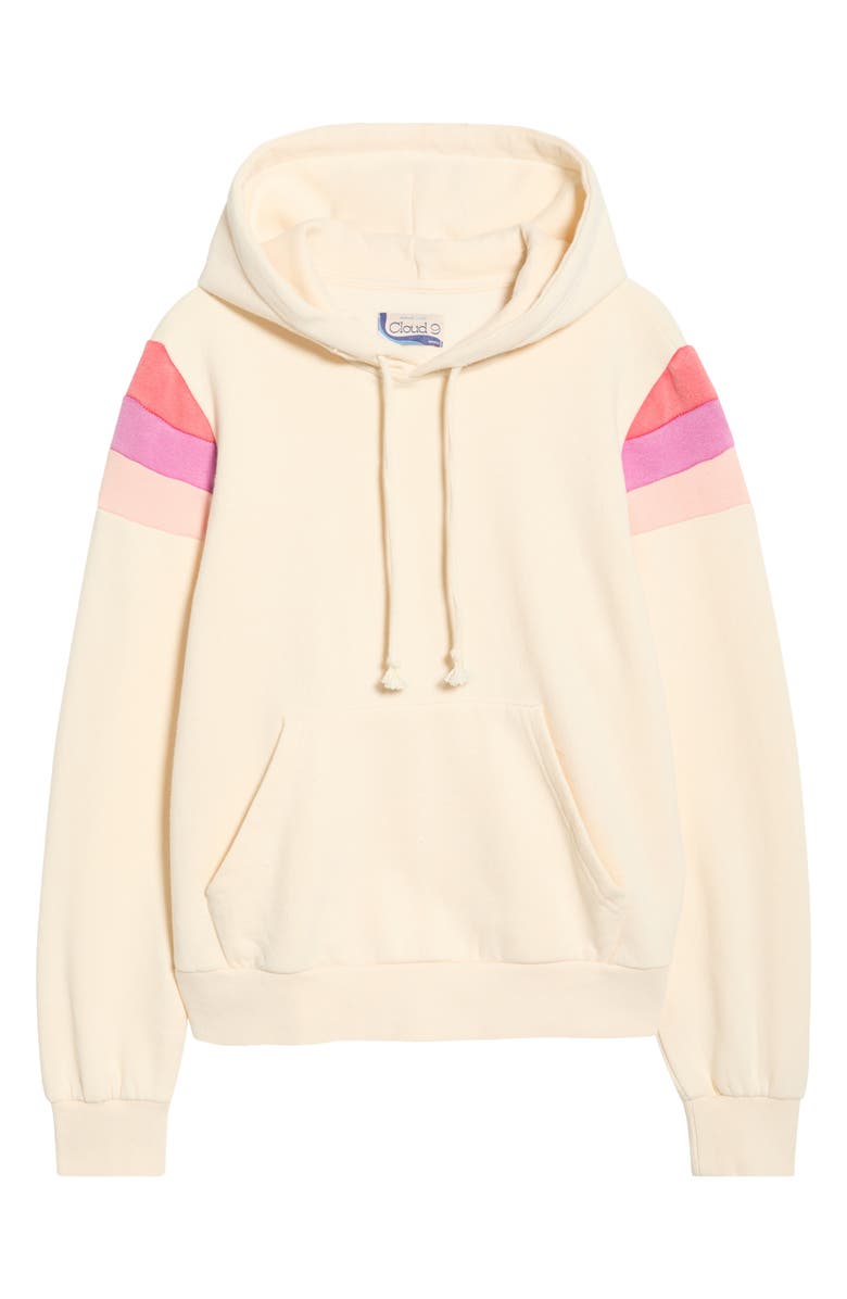 Marine Layer Colorblock Cloud 9 Fleece Hoodie, Main, color, Antique White