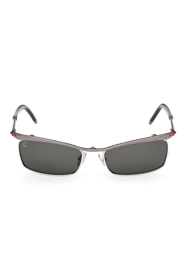 55mm Rectangular Sunglasses, Main, color, DARK GUNMETAL / ZEISS SMOKE