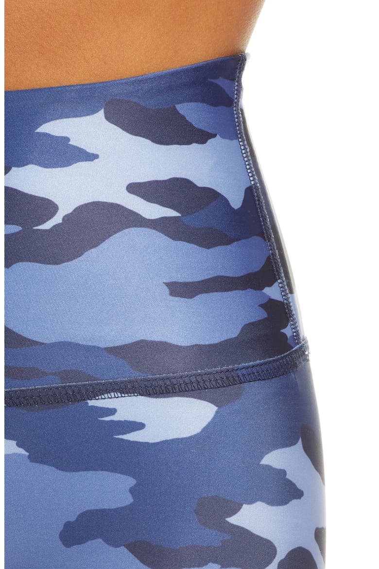 Lux Camo High Waist Biker Shorts, Alternate, color, BLUE CAMO