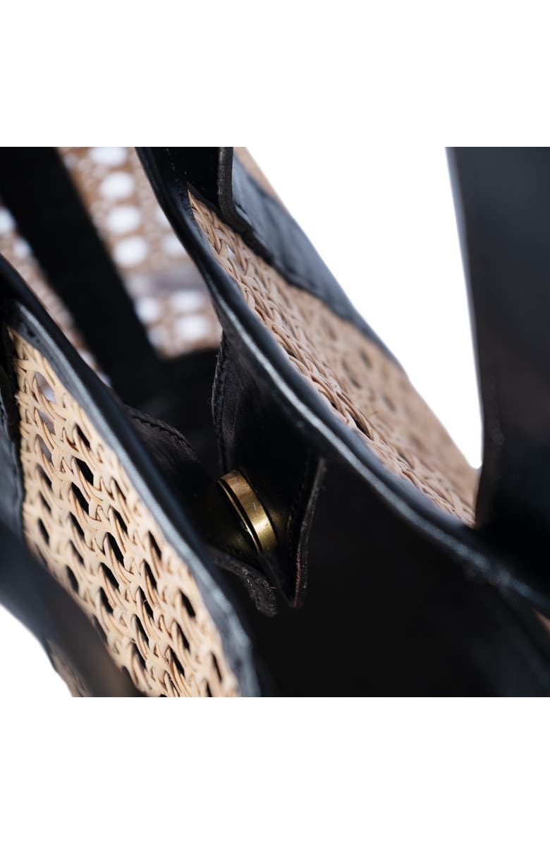 Jelavu Sandi Rattan & Leather Tote Bag, Alternate, color, Beige/ Black