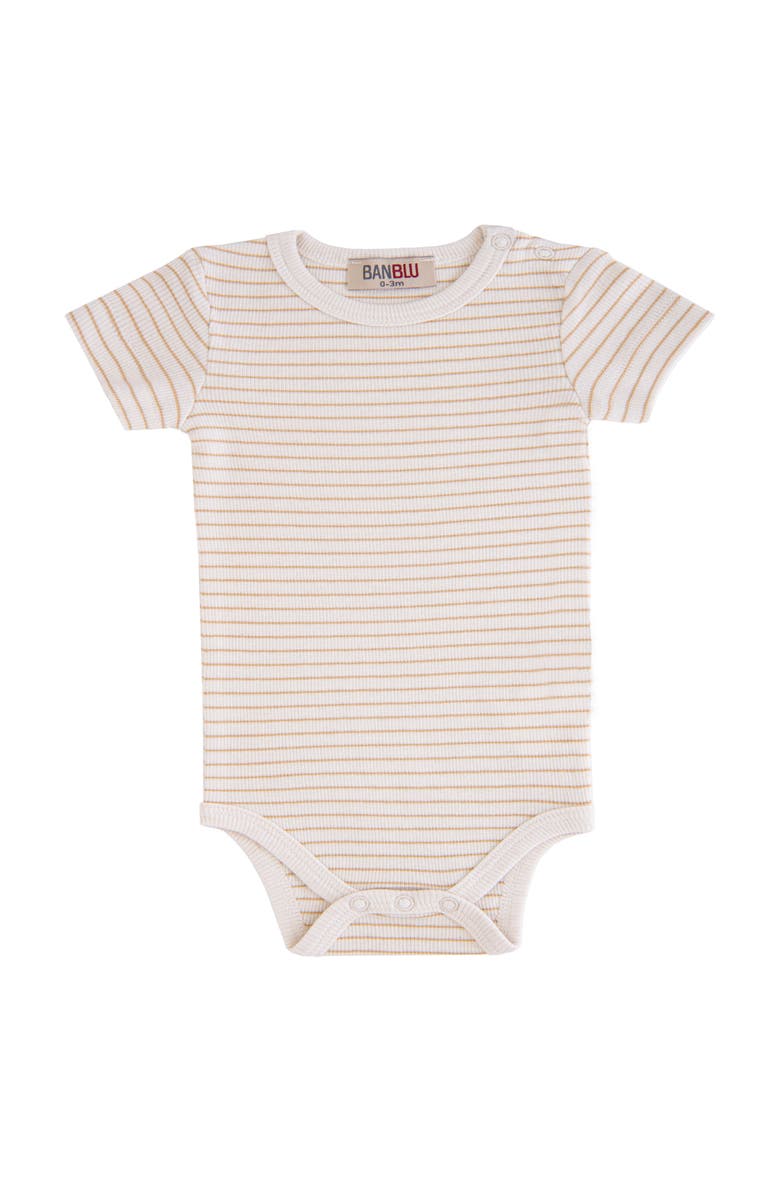 Banblu Striped Modal Bodysuit, Main, color, Beige