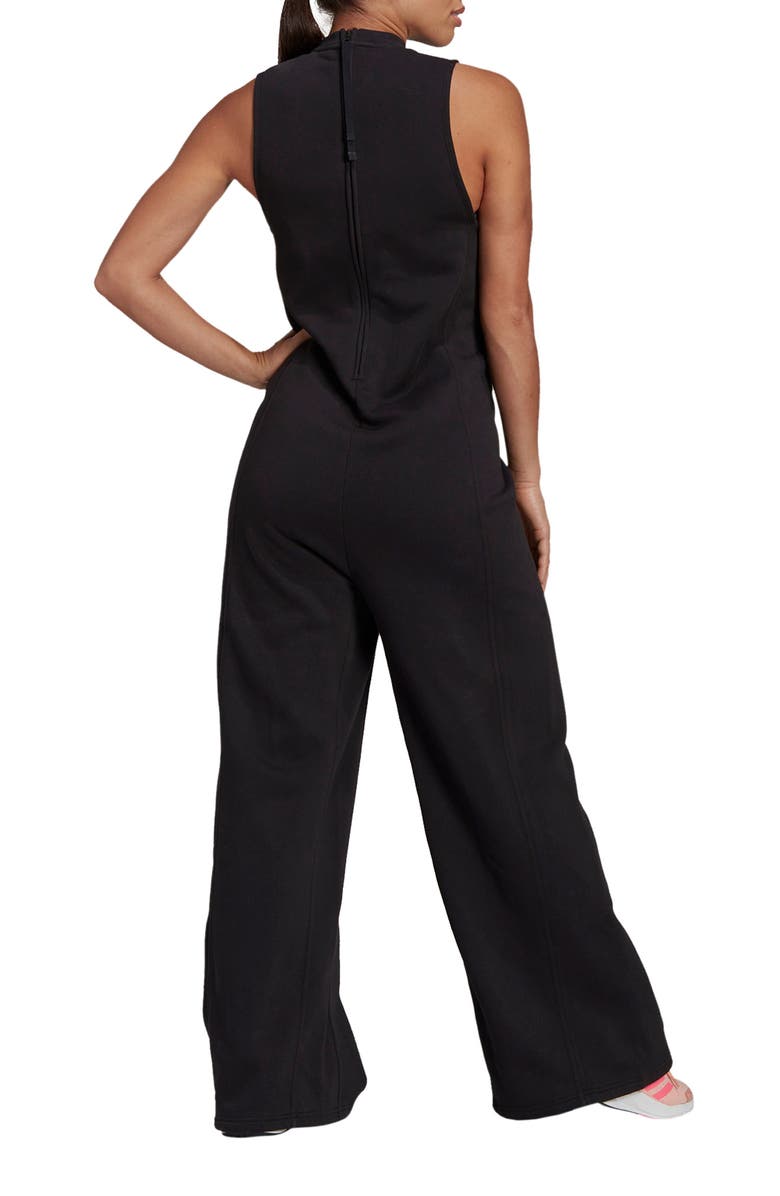 adidas Sleeveless Wide Leg Jumpsuit, Alternate, color, 