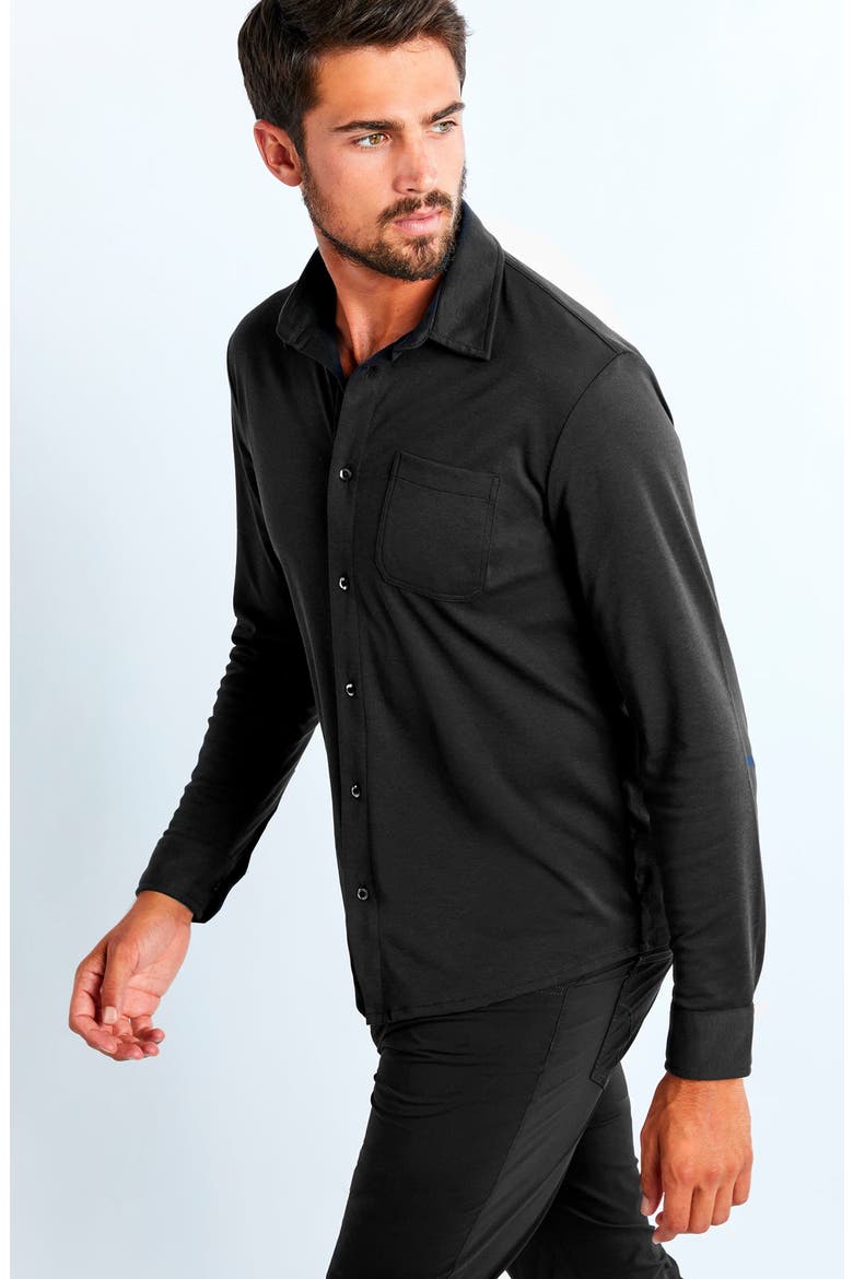 Nick Piquet Button Down Shirt, Alternate, color, Black
