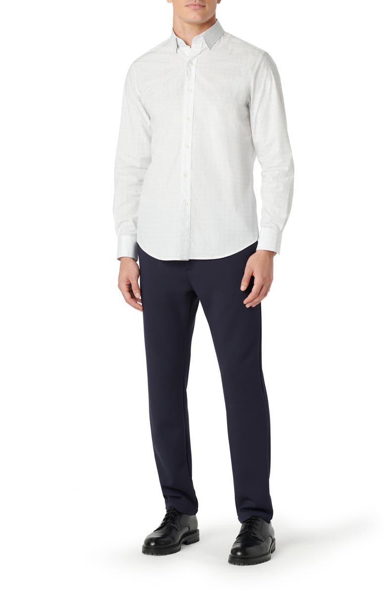 Bugatchi Karl Shaped Fit Button-Up Shirt, Alternate, color, White