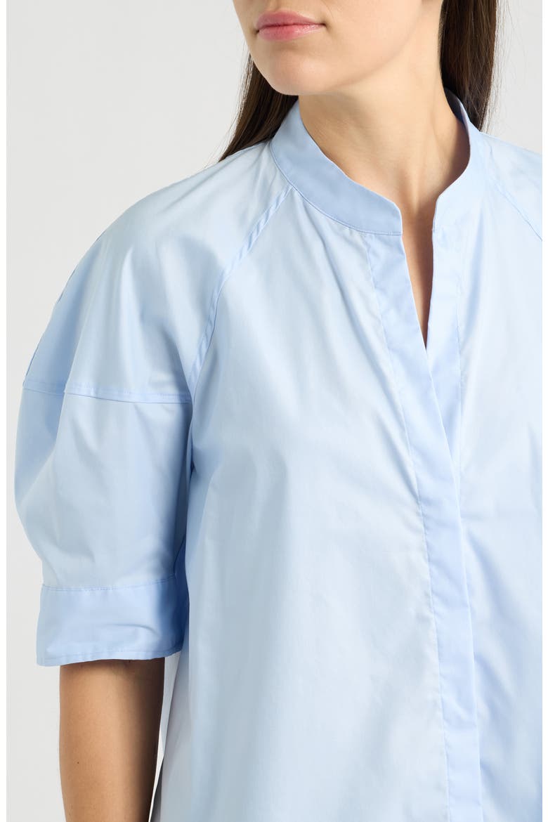 Genniaio Stand Collar Puff Sleeve Top, Alternate, color, SKY-BLUE
