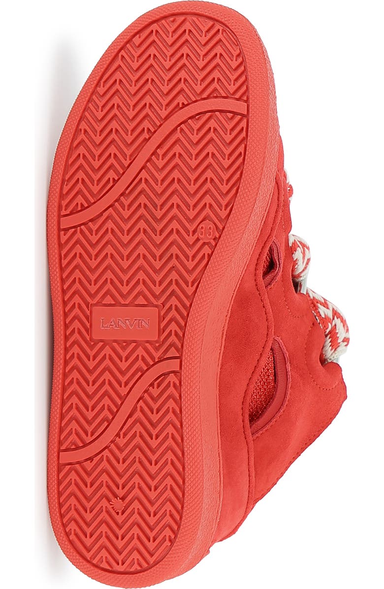 Lanvin Kids Curb Sneakers With Laces, Alternate, color, Red
