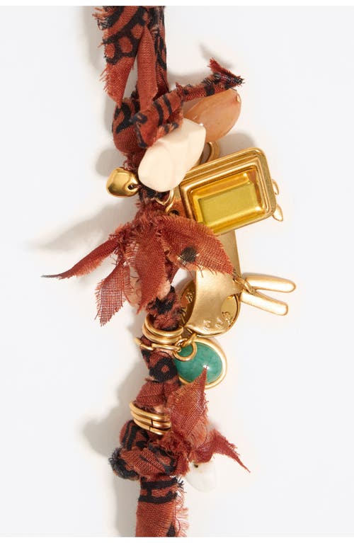 Bimba Y Lola Plaited Fabric Bracelet With Metal Pieces In Brown