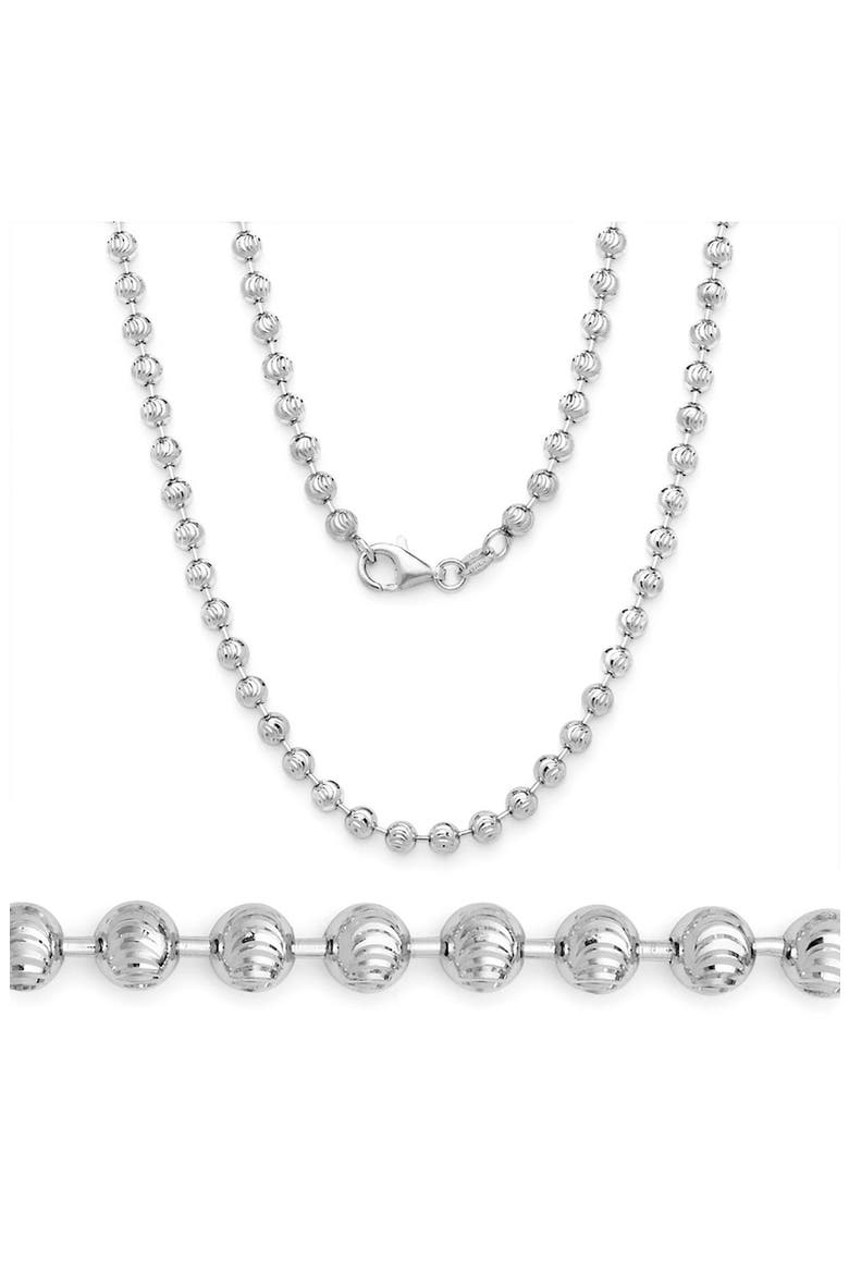 Sterling Silver 4mm Crescent Ball Chain Necklace, Alternate, color, SILVER