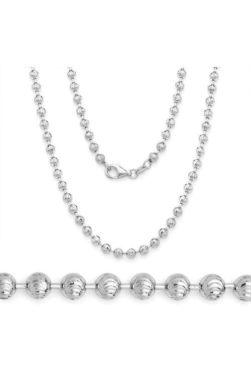 Best Silver Sterling Silver 4mm Crescent Ball Chain Necklace In Silver