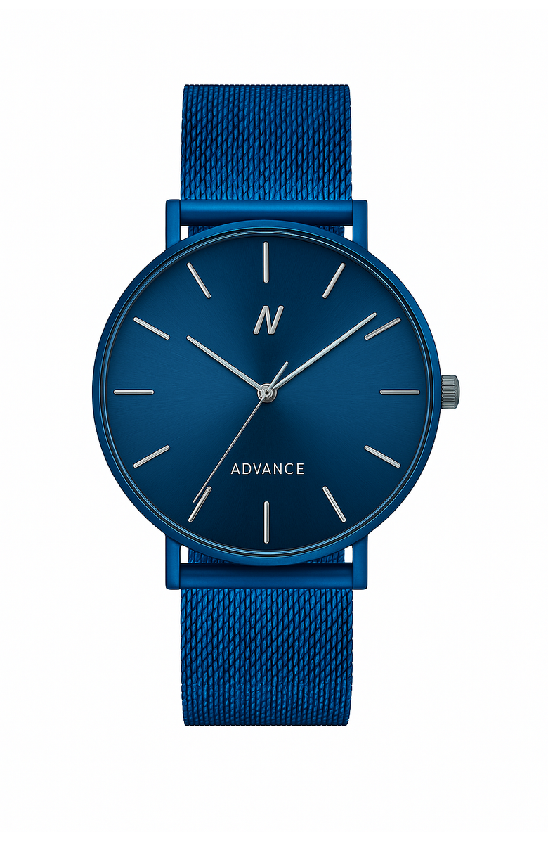 NCMPRBL Advance Midnight Blue Mesh Strap Watch, 36MM, Main, color, Midnight Blue