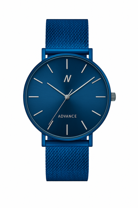 Advance Midnight Blue Mesh Strap Watch, 36MM