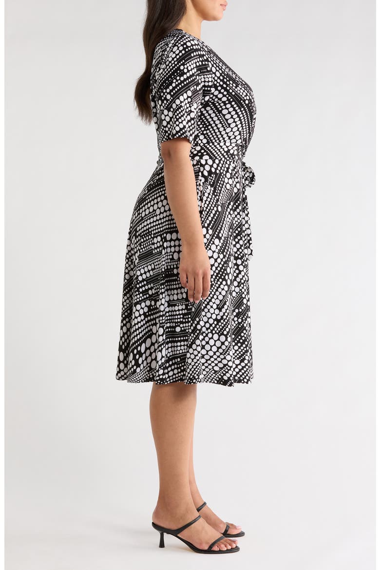Short Sleeve Colorblock Shift Dress, Alternate, color, BLACK/ LILY WHITE