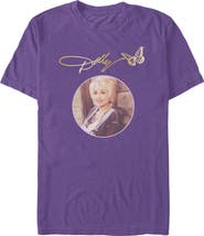 DOLLY PARTON Men's Golden Signature Portrait Short Sleeve T-Shirt