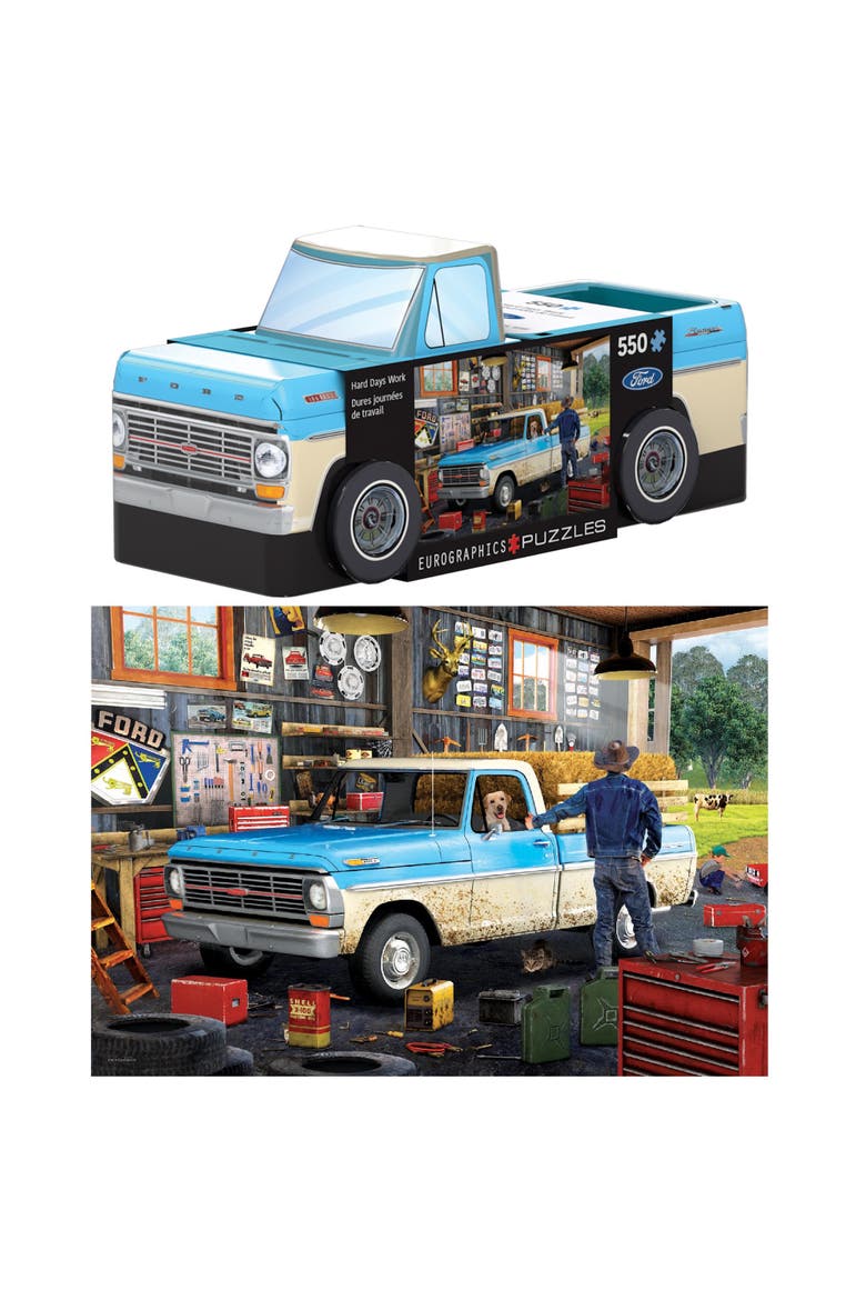 Puzzle Tin Hard Days Work Ford Pickup 550 Piece Jigsaw, Alternate, color, Multicolored