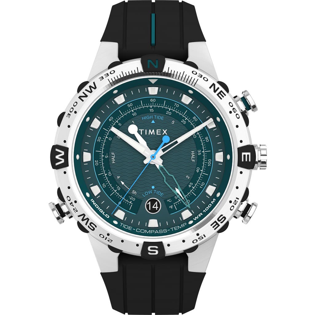 Timex® Expedition North® Tide-Temp-Compass Chronograph Silicone Strap Watch, 45mm in Black  product