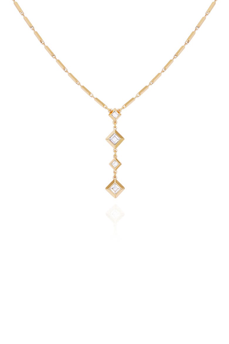 Geometric Crystal Pendant Necklace, Alternate, color, GOLD TONE