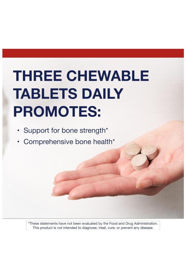 Bone Builder Chewable Supplement Calcium Vitamin D Magnesium 90 Chewable Tablets, Alternate, color, None