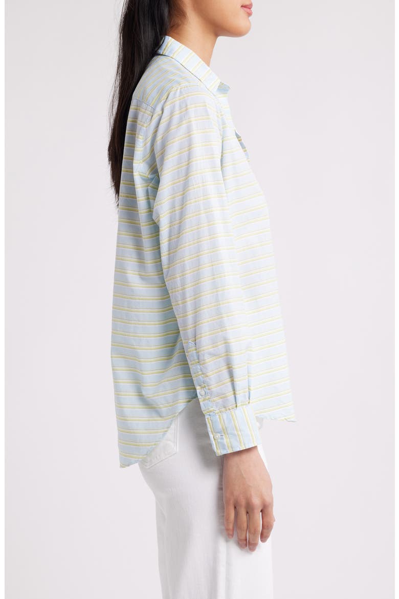Eileen Relaxed Button-Up Shirt, Alternate, color, BLUE CHARTREUSE MULTI STRIPE