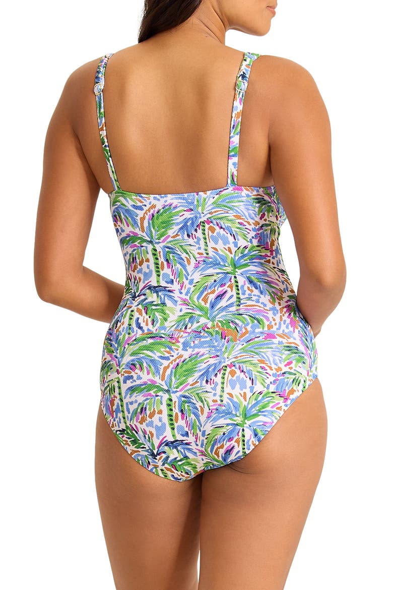 Poolside Palms One-Piece Swimsuit, Alternate, color, FOUR LEAF CLOVER