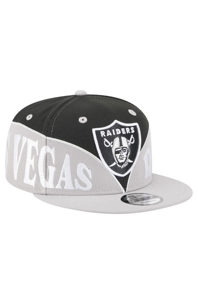 New Era Men's New Era Black/Gray Las Vegas Raiders Split 9FIFTY Snapback Hat, Main, color, Black