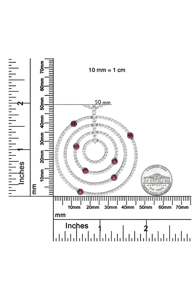 Haus of Brilliance 18K Gold 2 1/6 Cttw Diamonds and Ruby Circles Pendant Necklace, Alternate, color, White