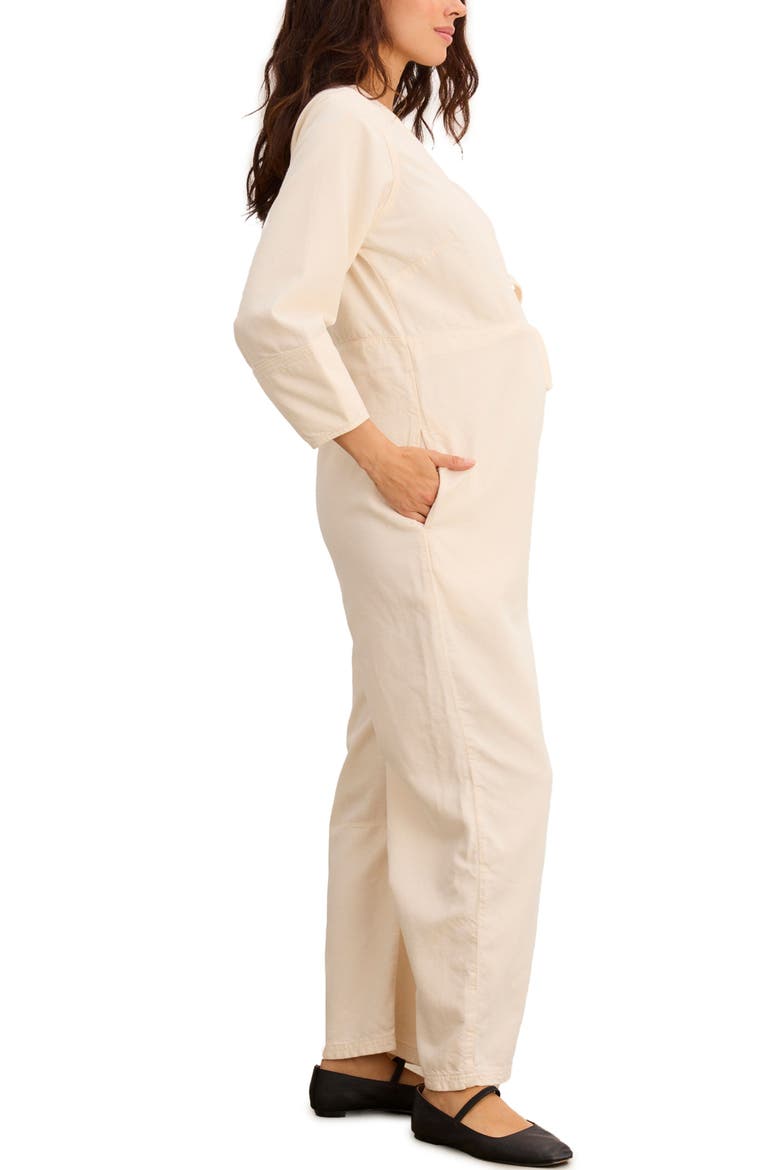 The Drapey Denim Easy-Nurse Jumpsuit, Alternate, color, Chalk