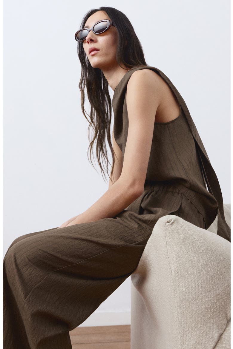 Tatu Sleeveless Cowl Neck Top, Alternate, color, BROWN
