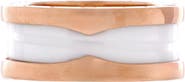 Pre-Owned Bvlgari B.Zero1 Two Band Ring 18K Rose Gold and Ceramic