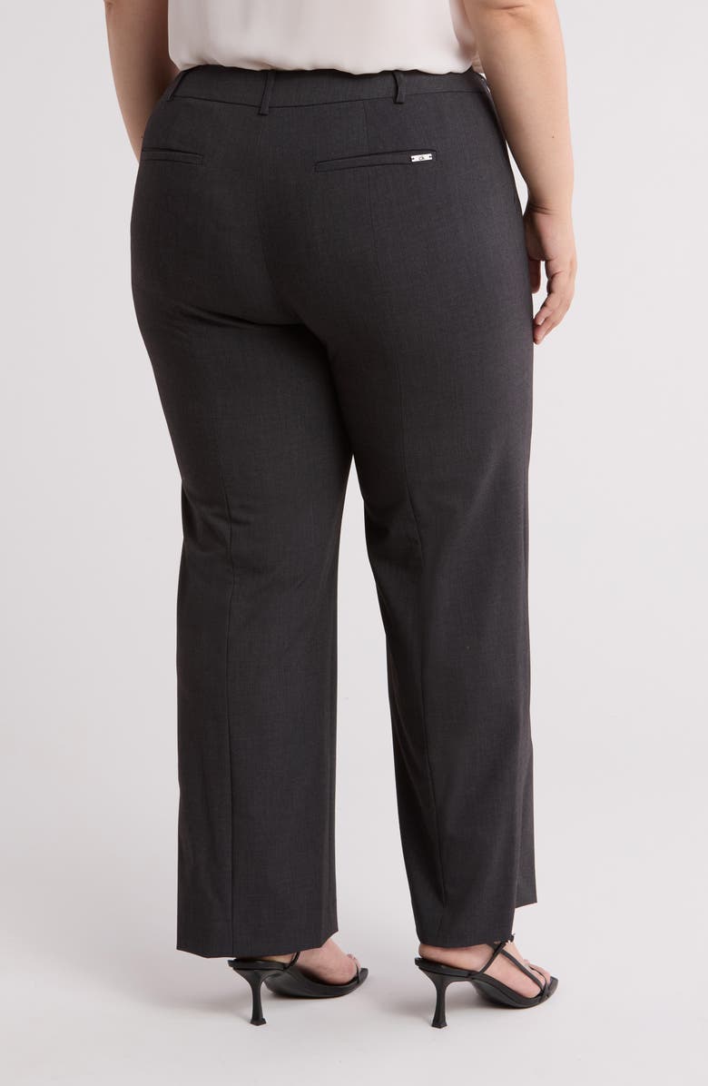 Calvin Klein Woven Flat Front Pants, Alternate, color, Charcoal
