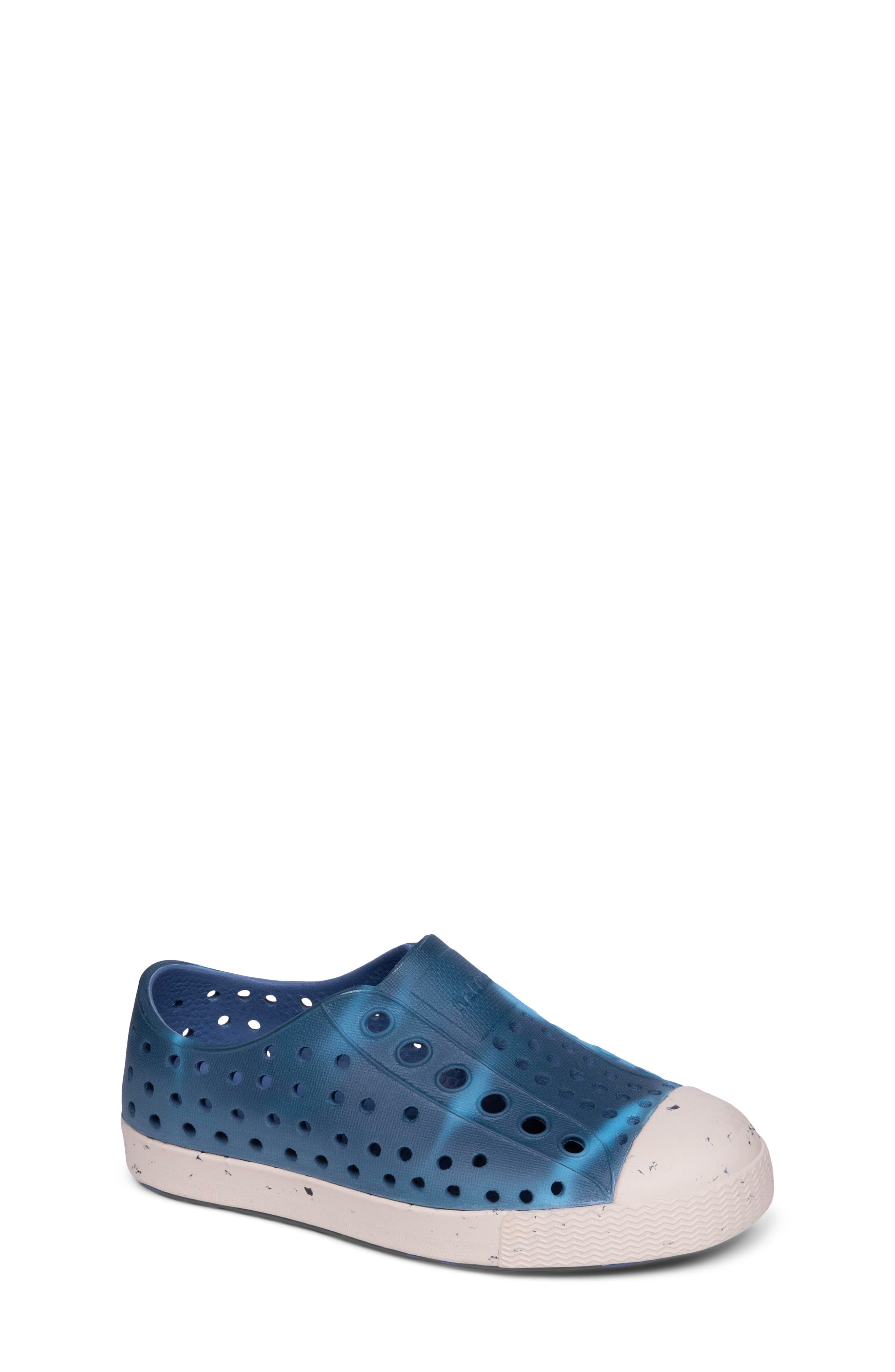 Native Shoes Kids' Jefferson Bloom Water Friendly Perforated Slip-On, Main, color, Dawn Blue/ Bone/ Shoreline