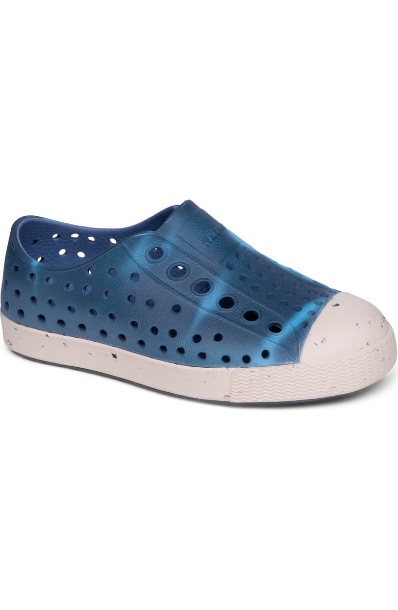 Native Shoes Kids' Jefferson Bloom Water Friendly Perforated Slip-On, Main, color, Dawn Blue/ Bone/ Shoreline