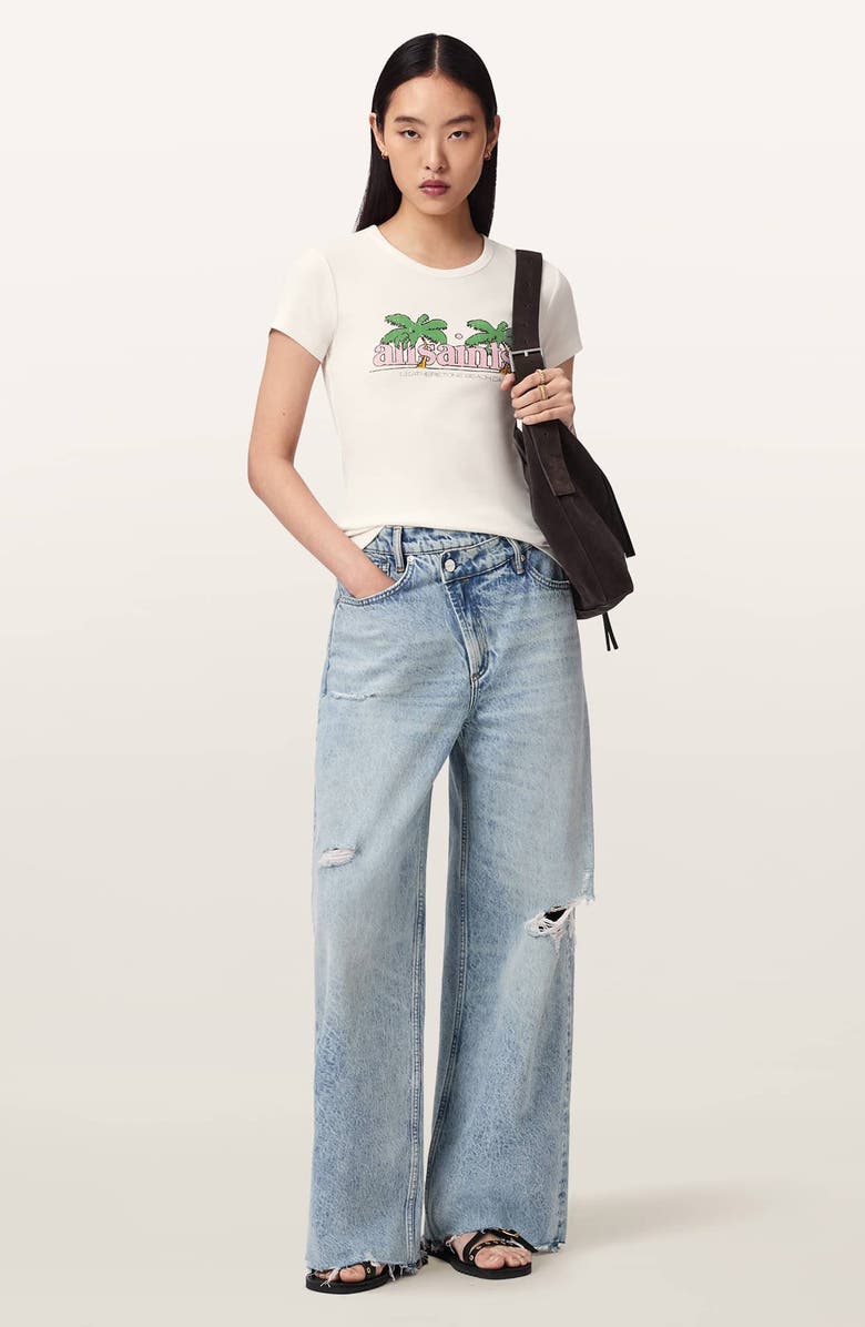 AllSaints Troppo Stevie Graphic Cotton T-Shirt, Alternate, color, Chalk White