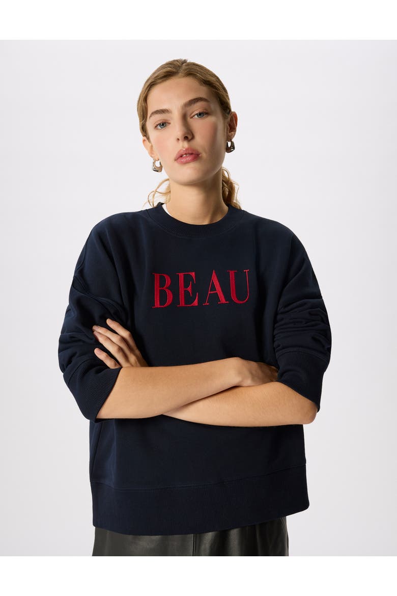 Beau Crew Neck Sweatshirt, Main, color, Navy