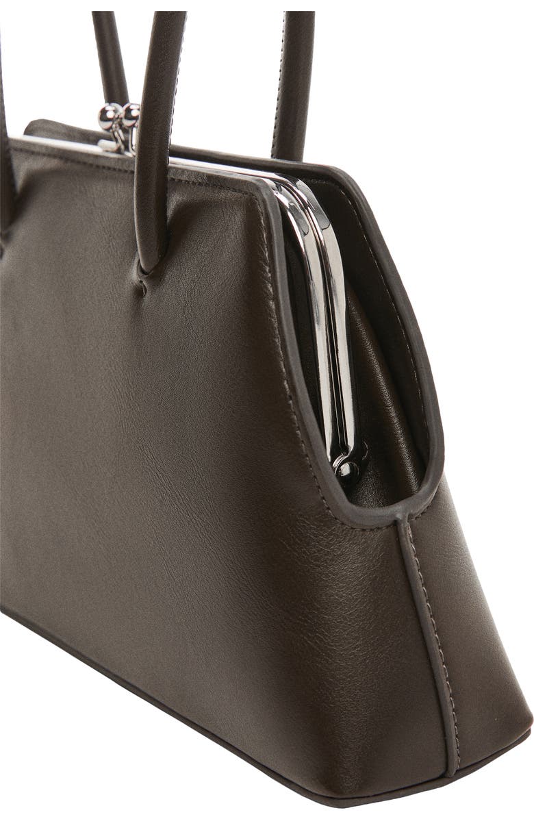 MANGO Faux Leather Frame Top Handle Bag, Alternate, color,
