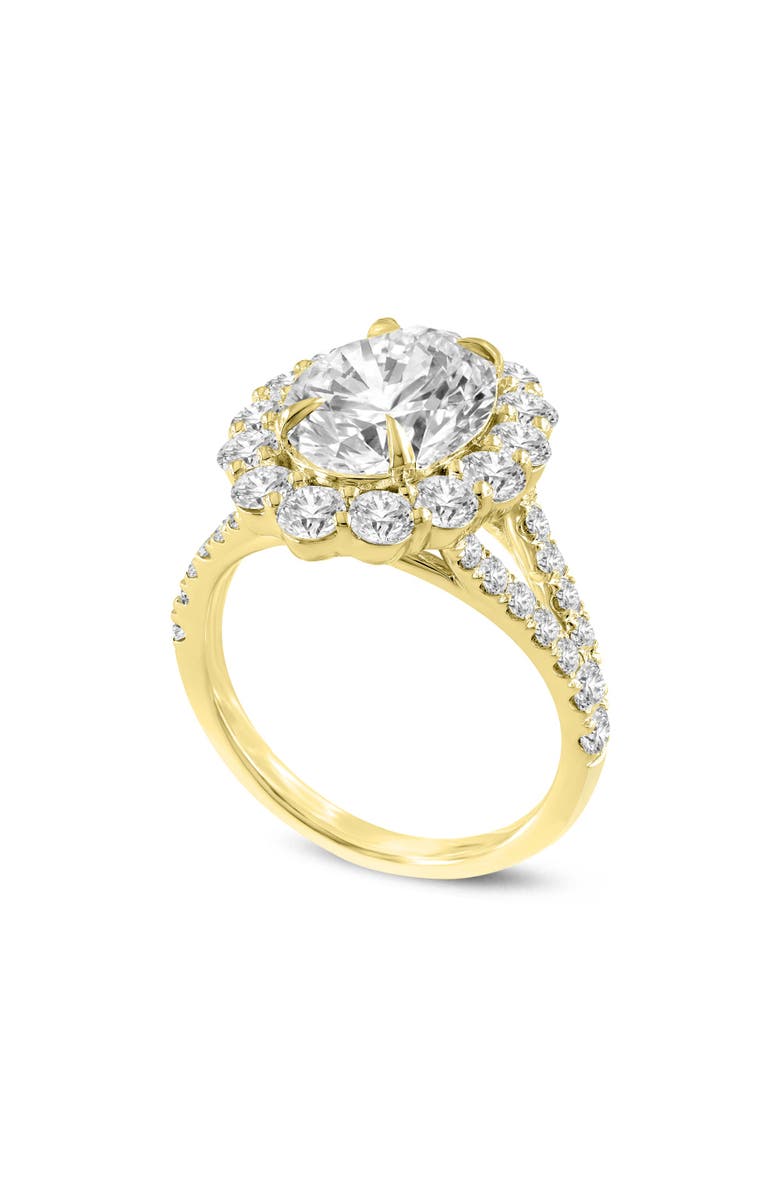 LuvMyJewelry Sabina 14K Yellow Gold Oval Lab Grown Diamond Halo Engagement Ring - 4.7 Ct, Main, color, 14K Yellow Gold