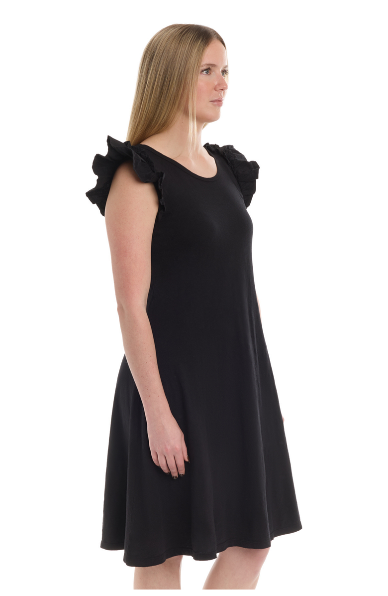 Wilt Ruffle Shoulder Tank Dress, Alternate, color, Black
